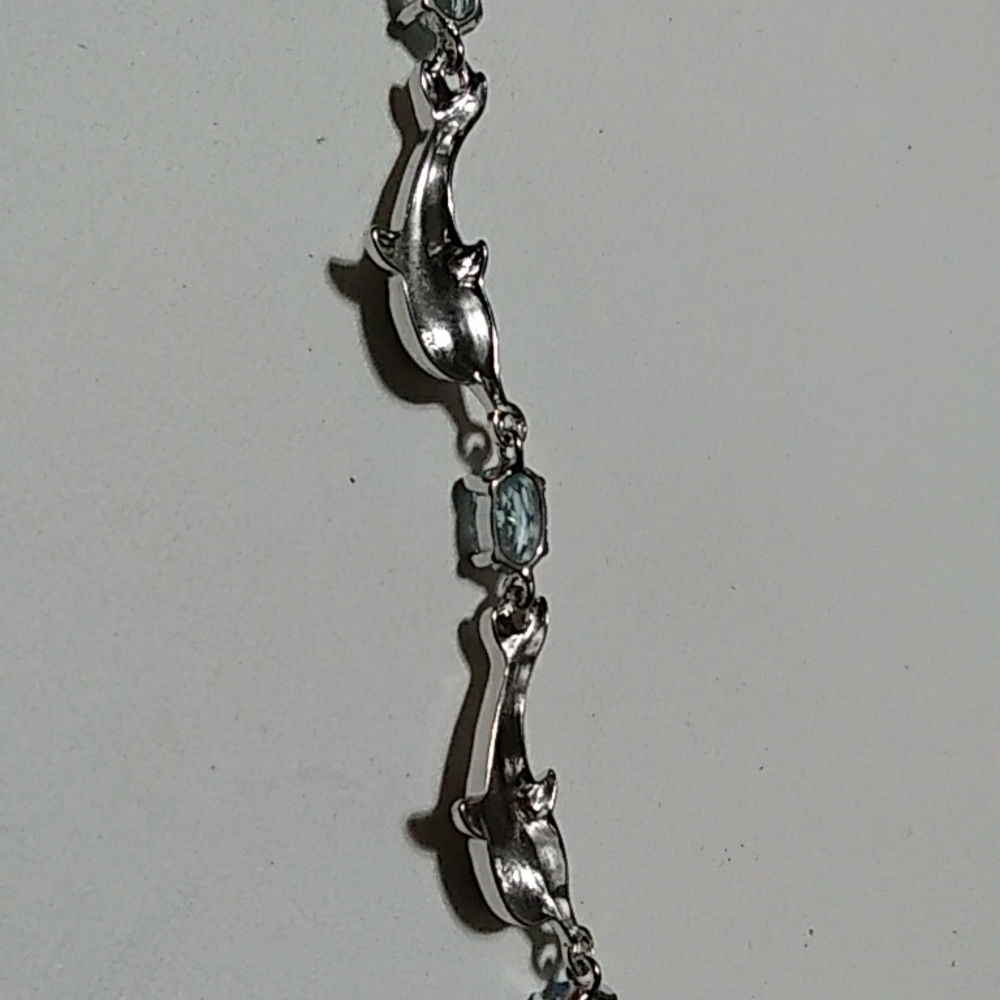 Sky Blue Topaz Dolphin Bracelet - Picture 3 of 3